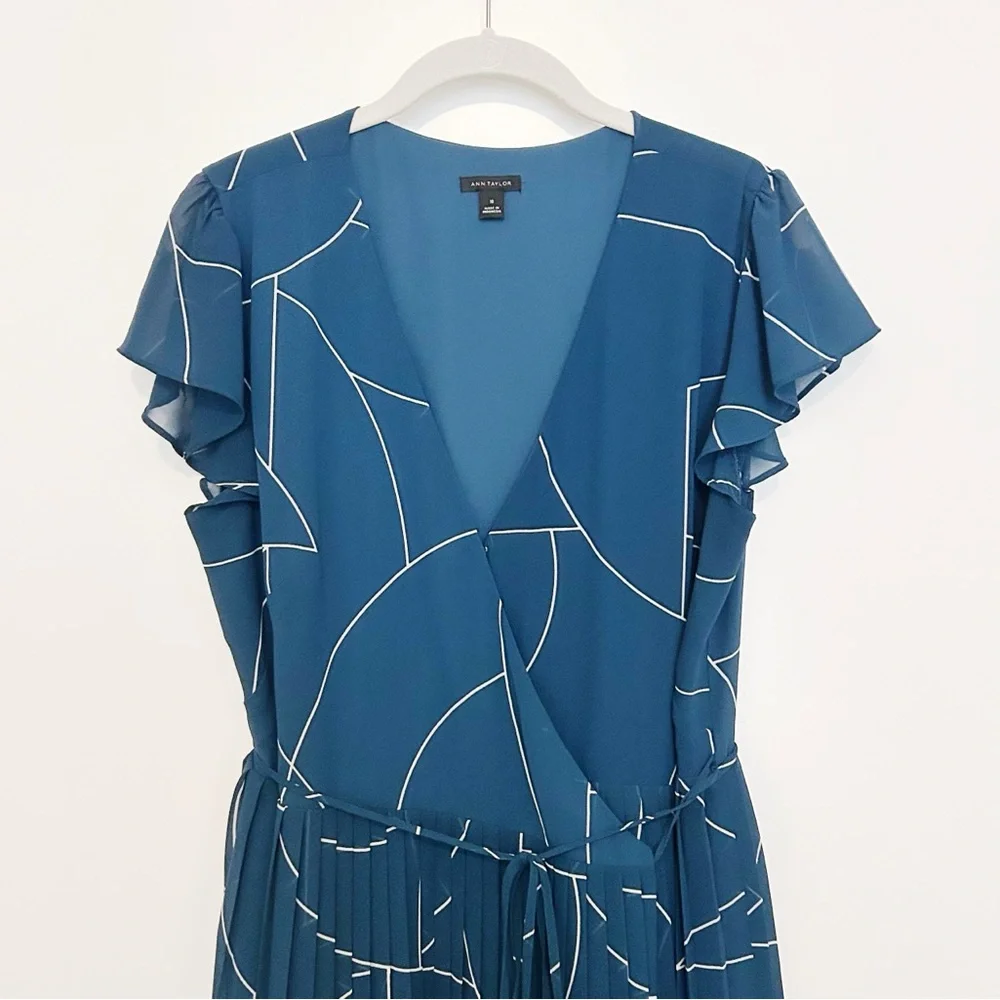 Ann Taylor Geo Chiffon Wrap Dress - Picture 5 of 8